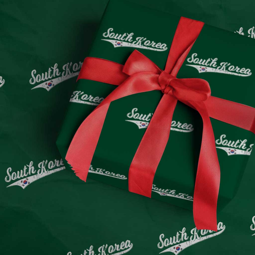 South Korea Wrapping Paper Roll Retro Script Sport Korean Flag TS10 Green Print Your Wear
