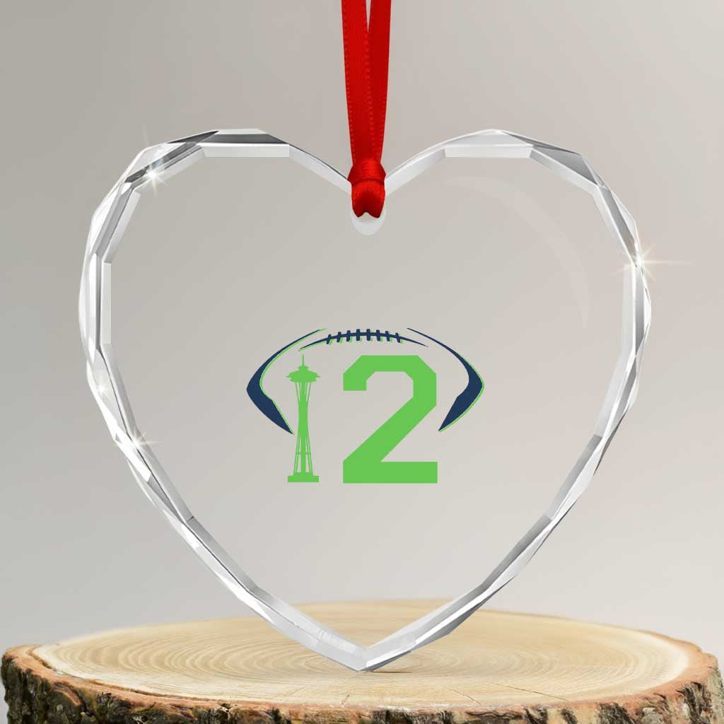 Space Needle Emerald City Number 12 Heart Crystal Glass Ornament Sports Fan Pride TS12 Transparent Glass 3'' Heart Print Your Wear