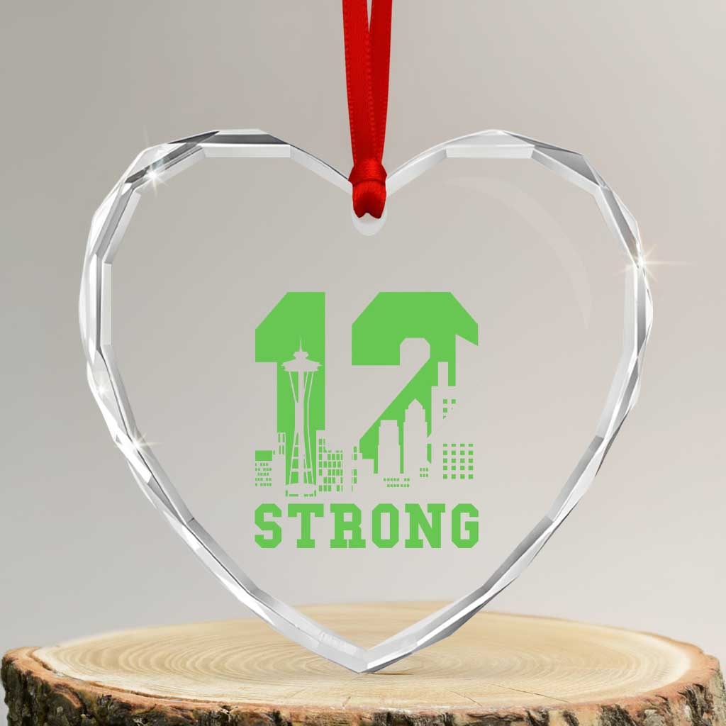 Space Needle Emerald City Skyline Number 12 Typography Heart Crystal Glass Ornament Pacific Northwest Fan Pride TS12 Transparent Glass 3'' Heart Print Your Wear