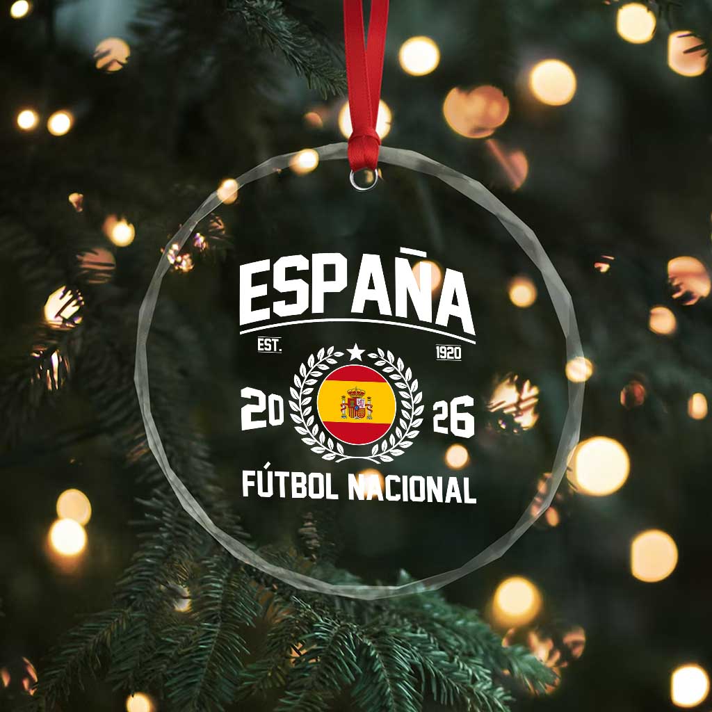 Spain 2026 Soccer Football Fan Spanish Flag Crystal Glass Ornament TS14 Print Your Wear
