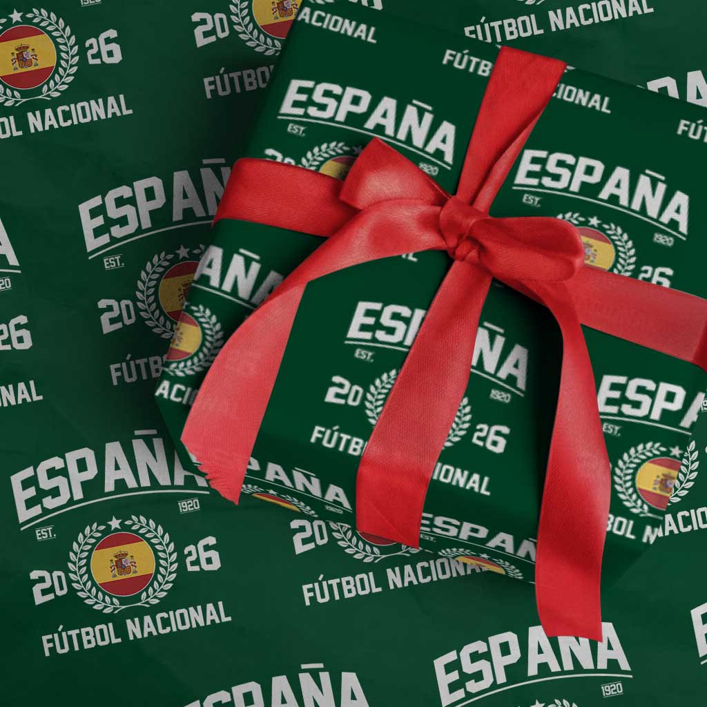 Spain 2026 Soccer Football Fan Spanish Flag Wrapping Paper Roll TS14 Green Print Your Wear
