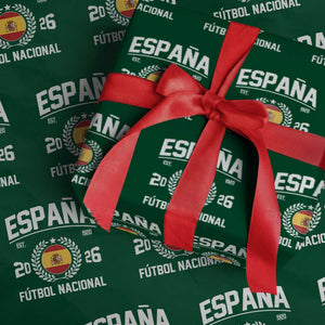 Spain 2026 Soccer Football Fan Spanish Flag Wrapping Paper Roll TS14 Green Print Your Wear