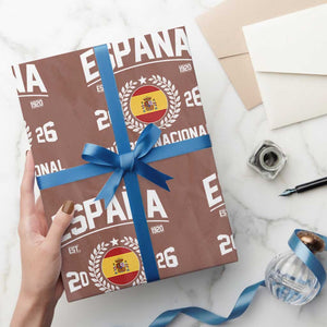 Spain 2026 Soccer Football Fan Spanish Flag Wrapping Paper Roll TS14 Mocha Print Your Wear
