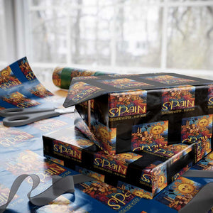 Spain 2026 Total Solar Eclipse Sun Face Graphic Wrapping Paper Roll Espana Totality Travel Memorabilia Astronomy Geek Gift TS02 Black Print Your Wear