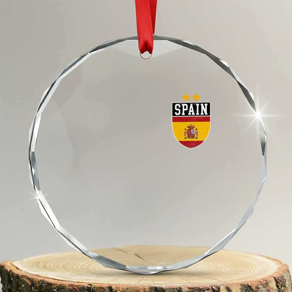 Spain 2nd Star Espana Football Crest Crystal Glass Ornament TS11 Transparent Glass 3'' Circle Print Your Wear