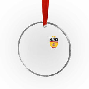 Spain 2nd Star Espana Football Crest Crystal Glass Ornament