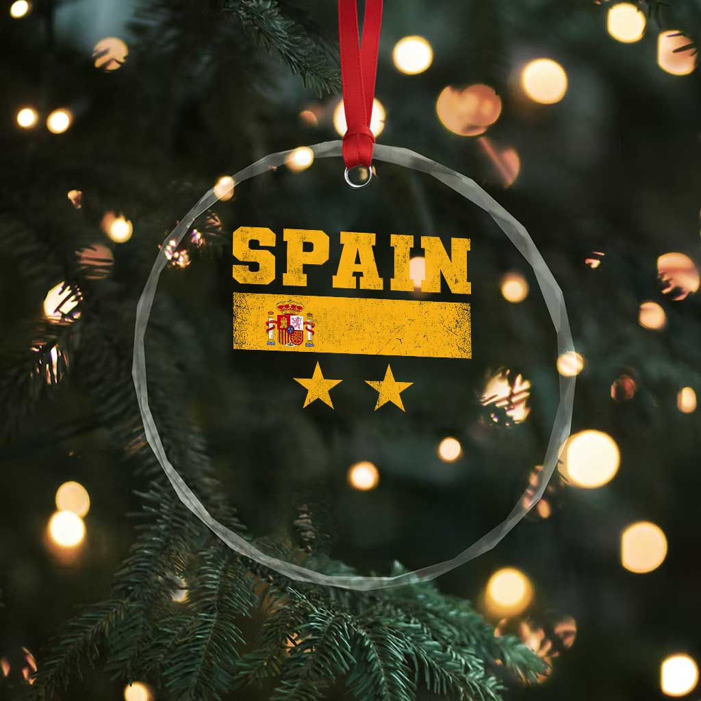 Spain Champions 2026 Second Star Crystal Glass Ornament Espana Coat of Arms