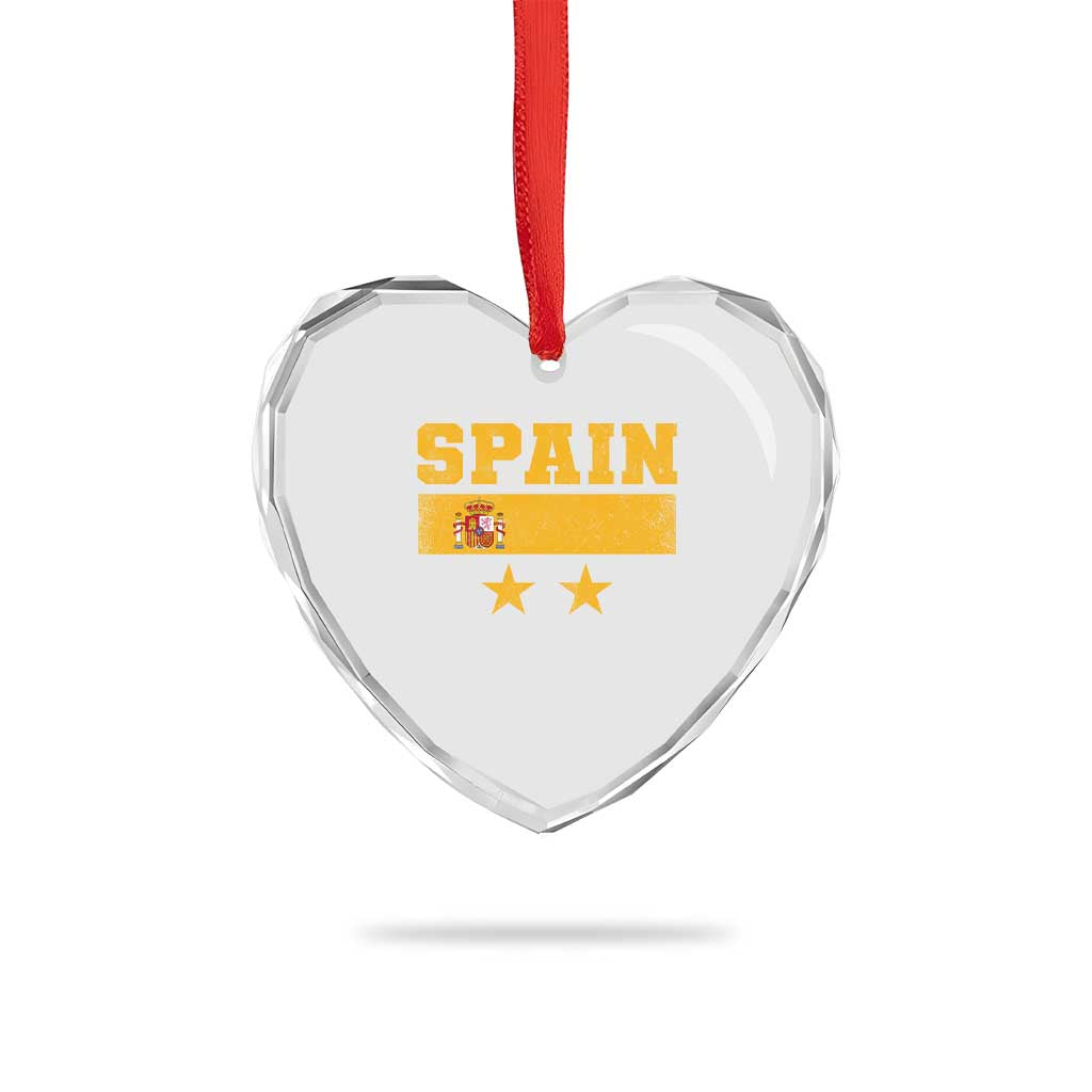Spain Champions 2026 Second Star Heart Crystal Glass Ornament Espana Coat of Arms