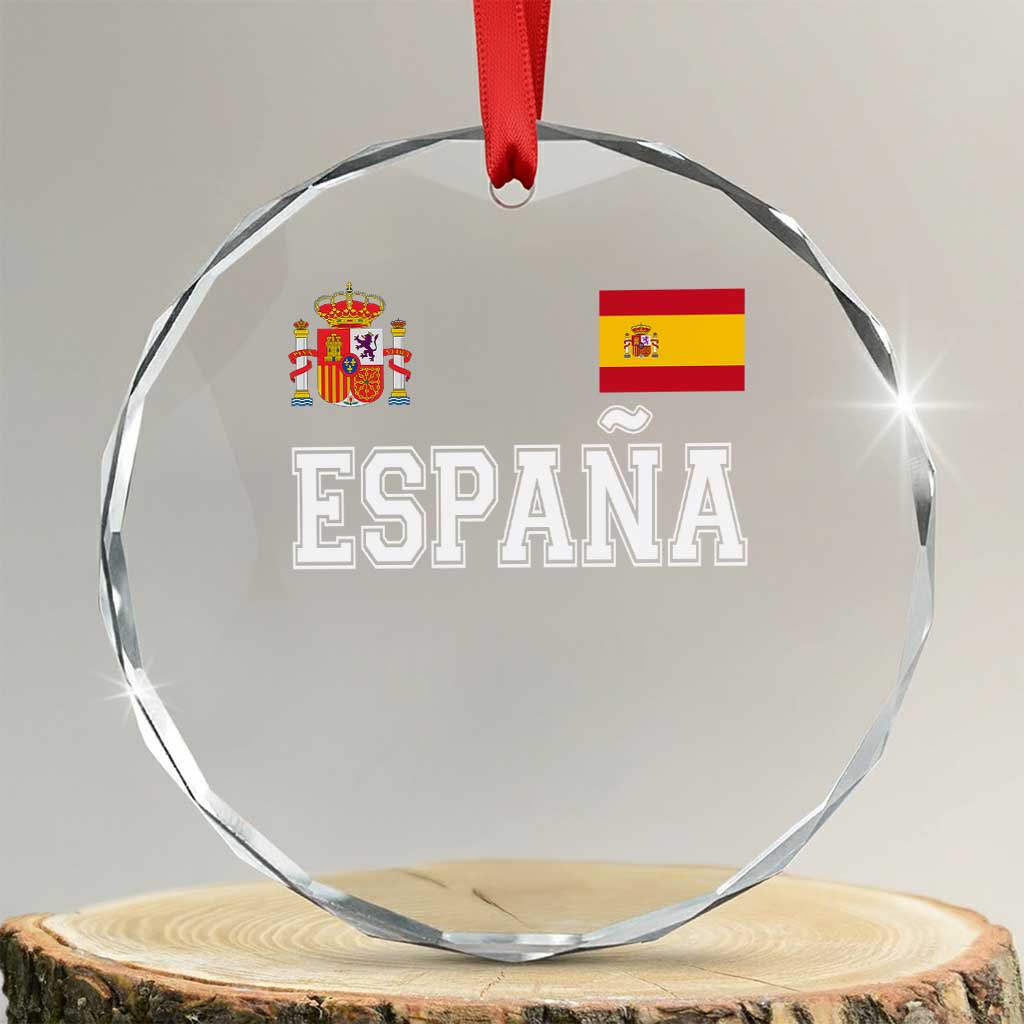 Spain Espana Crystal Glass Ornament Vintage Spanish Flag Royal Crest Graphic TS10 Transparent Glass 3'' Circle Print Your Wear