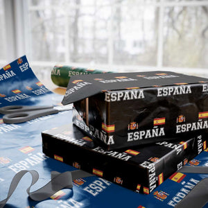 Spain Espana Wrapping Paper Roll Vintage Spanish Flag Royal Crest Graphic