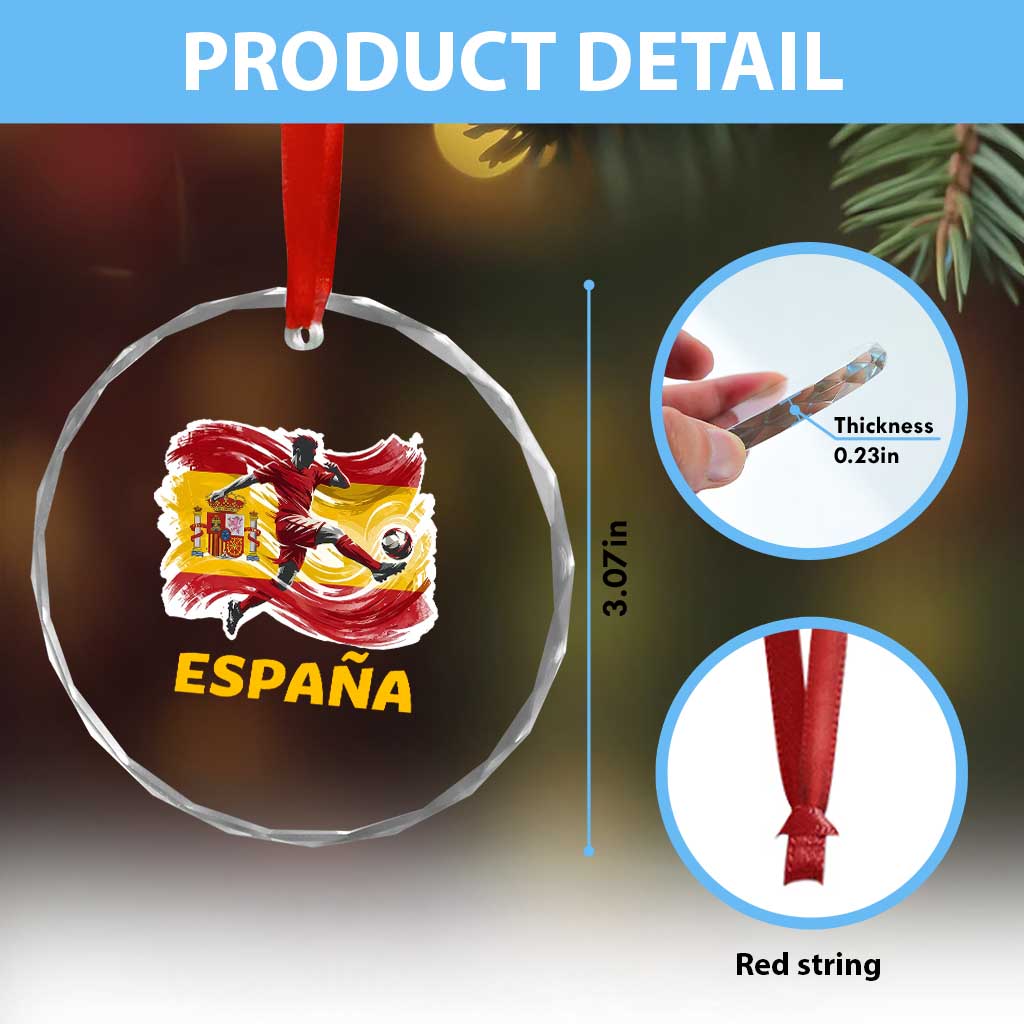 Spain Espana Soccer Football Fan Spanish Flag Crystal Glass Ornament TS14 Print Your Wear