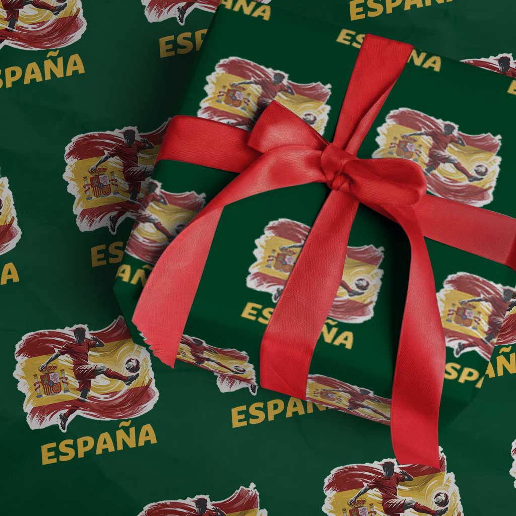 Spain Espana Soccer Football Fan Spanish Flag Wrapping Paper Roll TS14 Green Print Your Wear