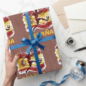 Spain Espana Soccer Football Fan Spanish Flag Wrapping Paper Roll TS14 Mocha Print Your Wear
