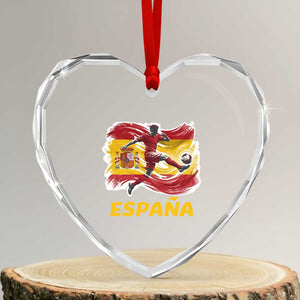 Spain Espana Soccer Football Fan Spanish Flag Heart Crystal Glass Ornament TS14 Transparent Glass 3'' Heart Print Your Wear