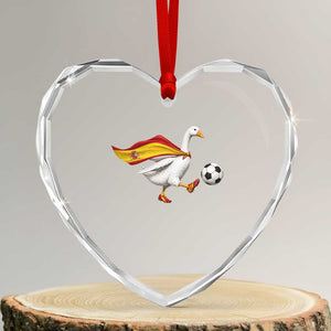 Spain Soccer Goose Heart Crystal Glass Ornament Spanish Flag Patriotic Football Fan Graphic TS10 Transparent Glass 3'' Heart Print Your Wear