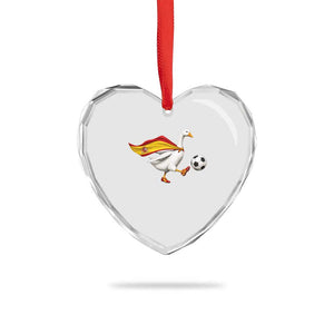 Spain Soccer Goose Heart Crystal Glass Ornament Spanish Flag Patriotic Football Fan Graphic TS10 Print Your Wear