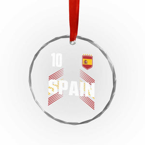 Spain Soccer Sports Graphic Number 10 Jersey Style Crystal Glass Ornament Proud Spanish Football Fans Game Day Pride