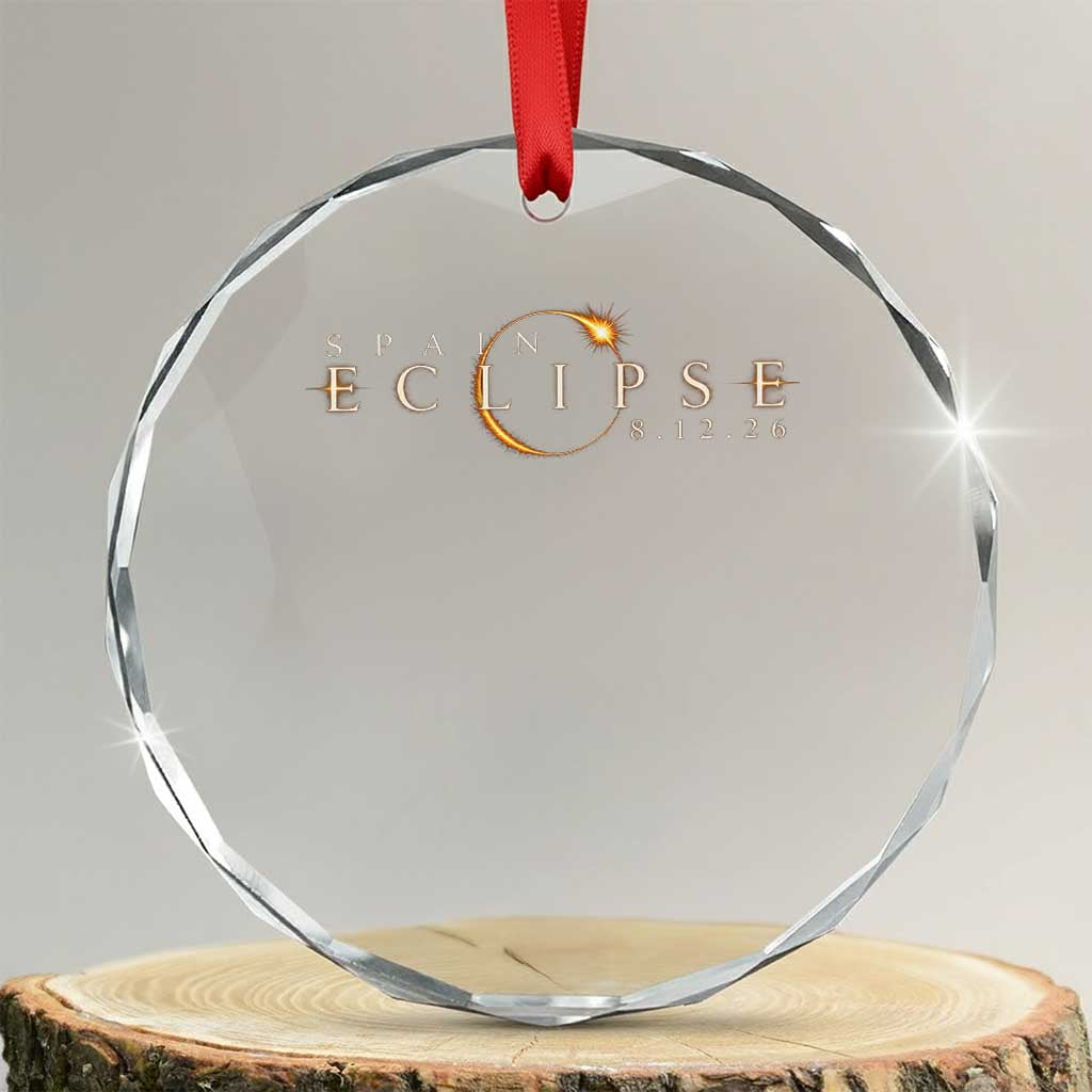 Spain Solar Eclipse 2026 Crystal Glass Ornament August 12 2026 Total Eclipse