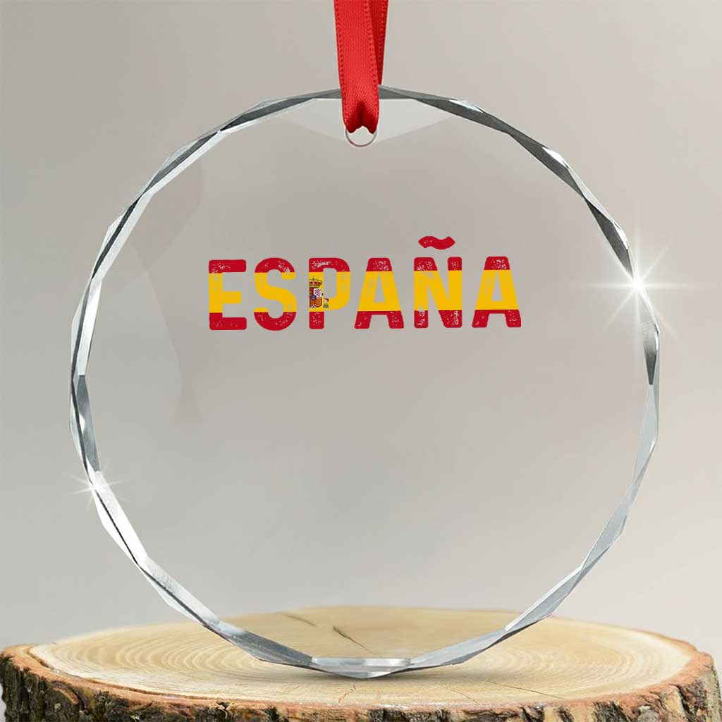 Spain Spanish Flag Espana Pride Crystal Glass Ornament TS14 Transparent Glass 3'' Circle Print Your Wear