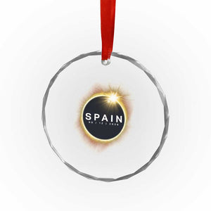 Spain Total Solar Eclipse 2026 Crystal Glass Ornament Path of Totality Astronomy Gift TS02 Print Your Wear