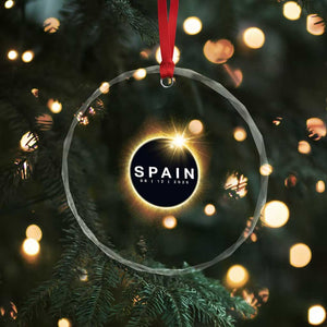 Spain Total Solar Eclipse 2026 Crystal Glass Ornament Path of Totality Astronomy Gift TS02 Print Your Wear
