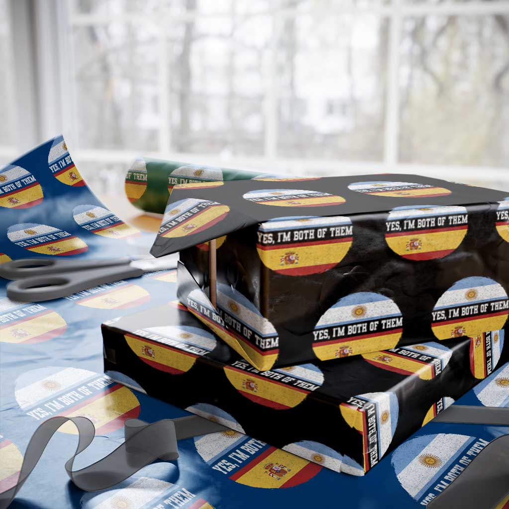 Spanish Argentinian Roots Wrapping Paper Roll Yes I'm Both Of Them Vintage Spain Argentina Half Flag