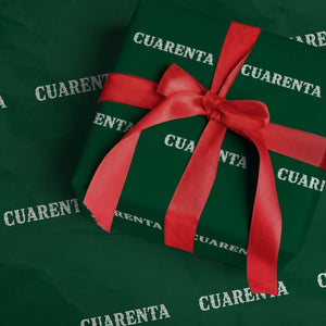 Spanish Mexican 40th Birthday Wrapping Paper Roll Cuarenta 40 Years Old Bday TS11 Green Print Your Wear