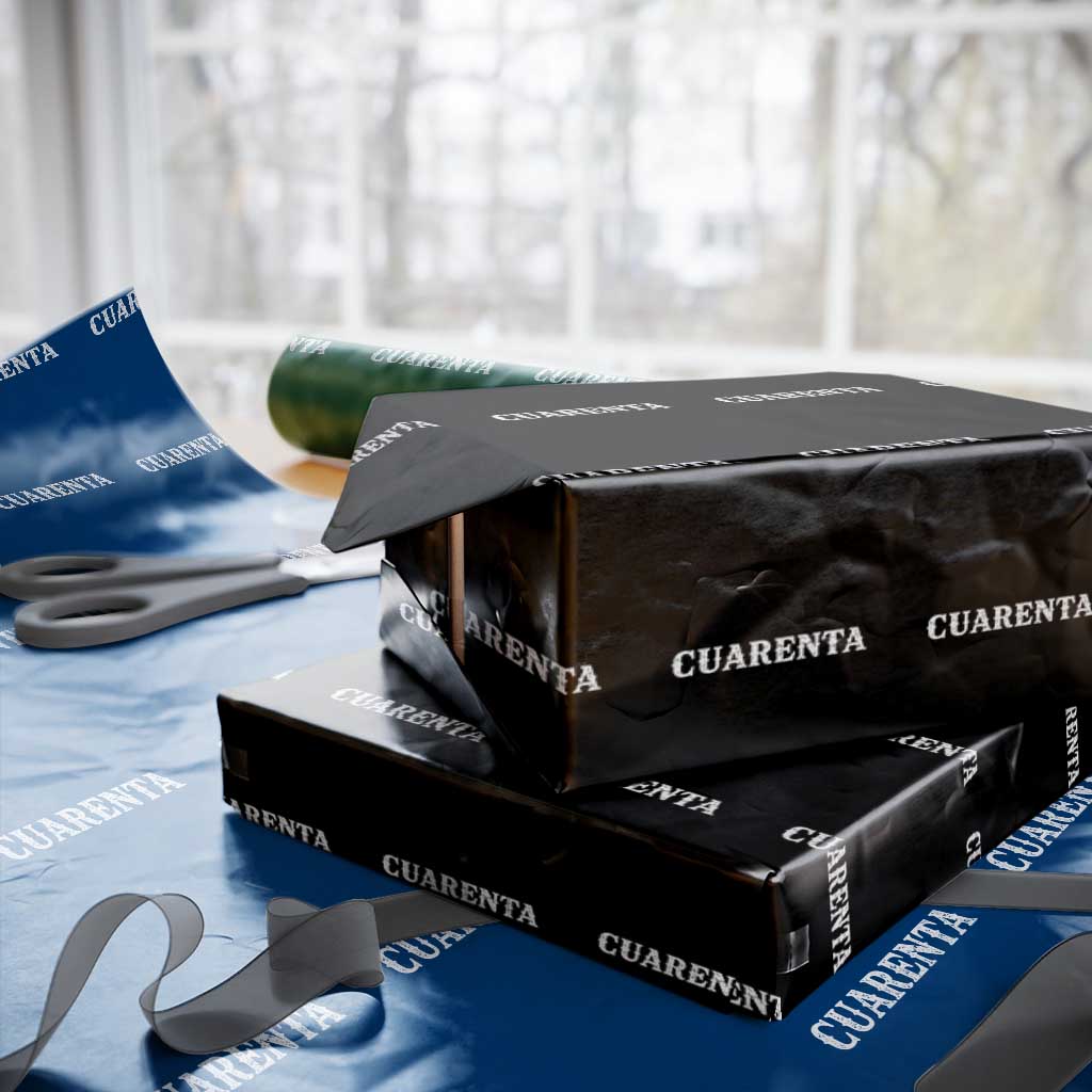 Spanish Mexican 40th Birthday Wrapping Paper Roll Cuarenta 40 Years Old Bday TS11 Black Print Your Wear