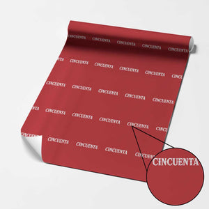 Spanish Mexican 50th Birthday Wrapping Paper Roll Cincuenta 50 Years Old Bday TS11 Red Print Your Wear