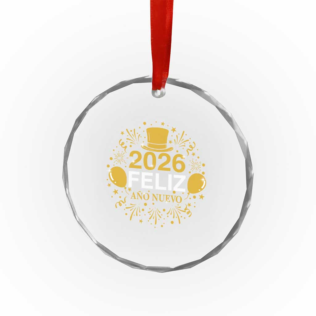Spanish Mexican New Year 2026 Crystal Glass Ornament Feliz Ano Nuevo NYE Party TS11 Print Your Wear