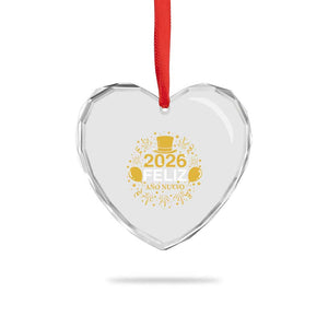 Spanish Mexican New Year 2026 Heart Crystal Glass Ornament Feliz Ano Nuevo NYE Party TS11 Print Your Wear