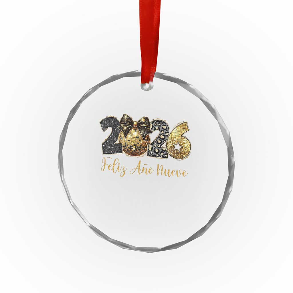 Spanish New Year 2026 Crystal Glass Ornament Feliz Ano Nuevo NYE Party Disco Ball TS11 Print Your Wear
