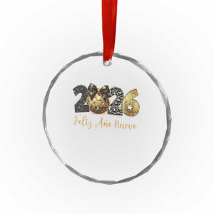 Spanish New Year 2026 Crystal Glass Ornament Feliz Ano Nuevo NYE Party Disco Ball TS11 Print Your Wear