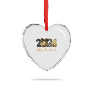 Spanish New Year 2026 Heart Crystal Glass Ornament Feliz Ano Nuevo NYE Party Disco Ball TS11 Print Your Wear
