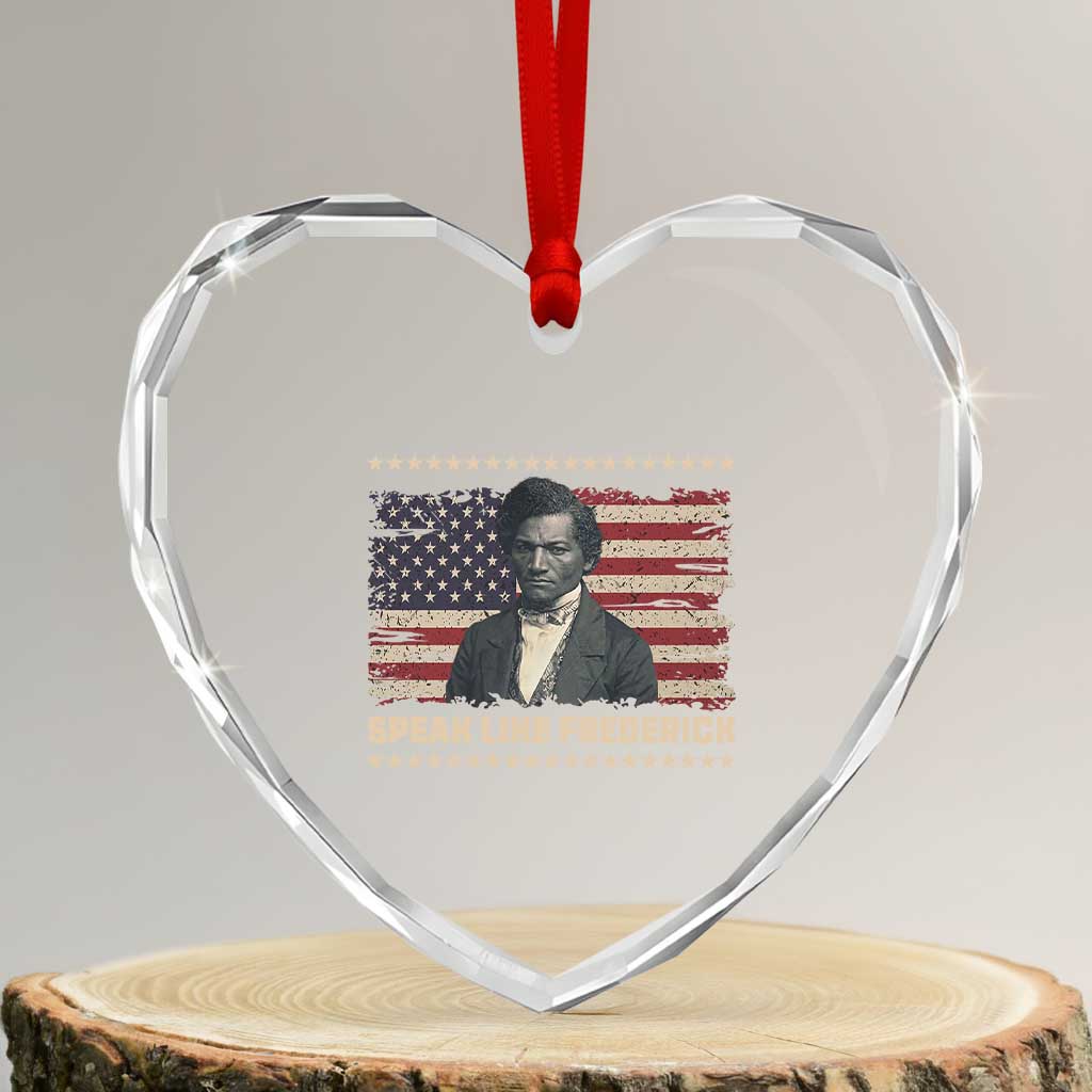 Speak Like Frederick Heart Crystal Glass Ornament Black History Month Gift TS12 Transparent Glass 3'' Heart Print Your Wear