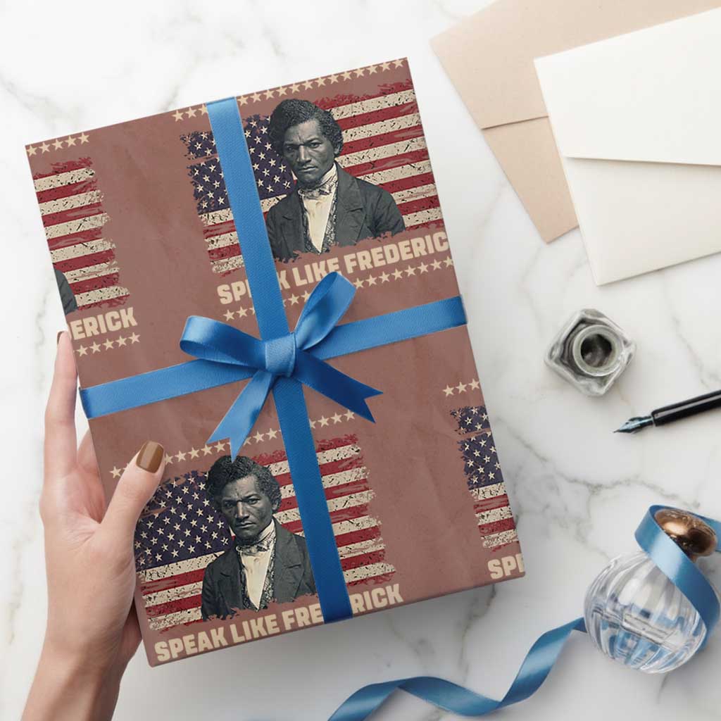 Speak Like Frederick Wrapping Paper Roll Black History Month Gift TS12 Mocha Print Your Wear