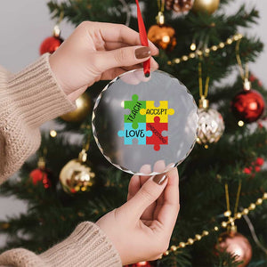 Special Ed Educator Autism Support Crystal Glass Ornament Teach Accept Understand Love TS12 Print Your Wear