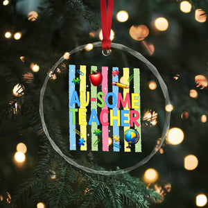 Special Ed Teacher Autism Acceptance Crystal Glass Ornament Au Some Teacher TS12 Print Your Wear