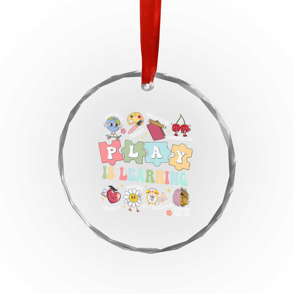 Special Education Crystal Glass Ornament Play is Learning Sped Teacher TS02 Print Your Wear