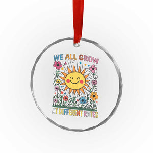 Special Education Crystal Glass Ornament We All Grow At Different Rates Inspirational Inclusion Sped Teacher TS02 Print Your Wear