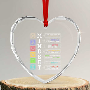 Special Education Heart Crystal Glass Ornament Growth Mindset Positive Inspiration TS02 Transparent Glass 3'' Heart Print Your Wear