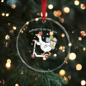 Special Education SPED Teacher Goose Scooter Crystal Glass Ornament Support Is On The Way TS14 Print Your Wear