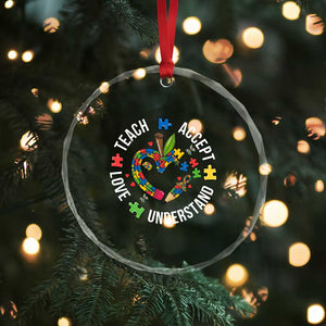 Special Education Teacher Autism Crystal Glass Ornament Teach Accept Understand Love TS12 Print Your Wear