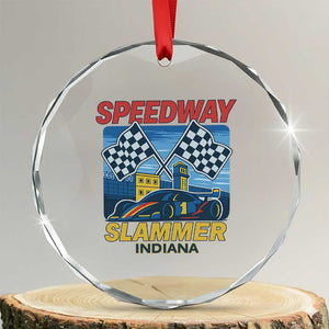 Speedway Slammer 2025 Crystal Glass Ornament Indiana Alcatraz Vintage Racing Graphic TS02 Transparent Glass 3'' Circle Print Your Wear