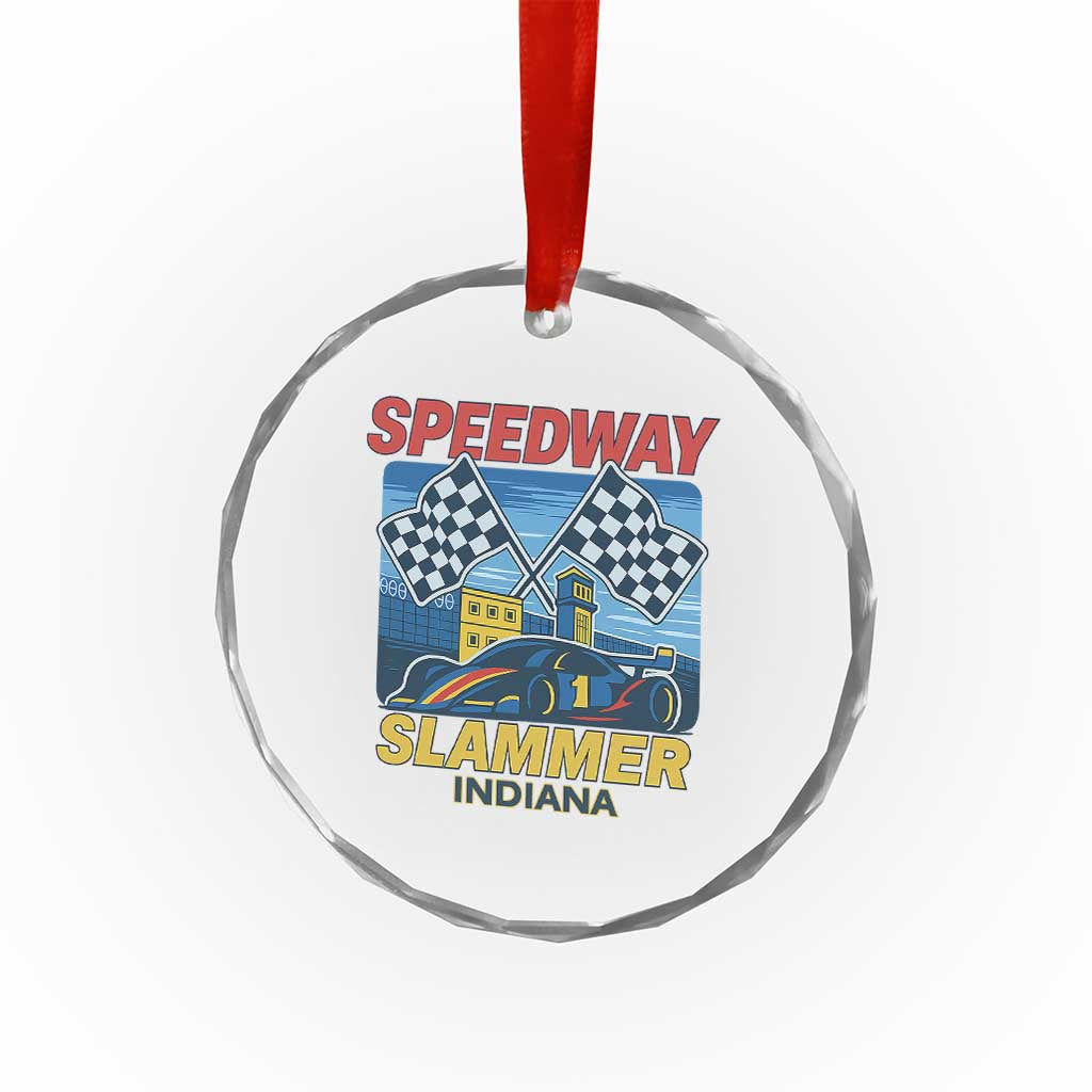 Speedway Slammer 2025 Crystal Glass Ornament Indiana Alcatraz Vintage Racing Graphic TS02 Transparent Glass 3'' Circle Print Your Wear