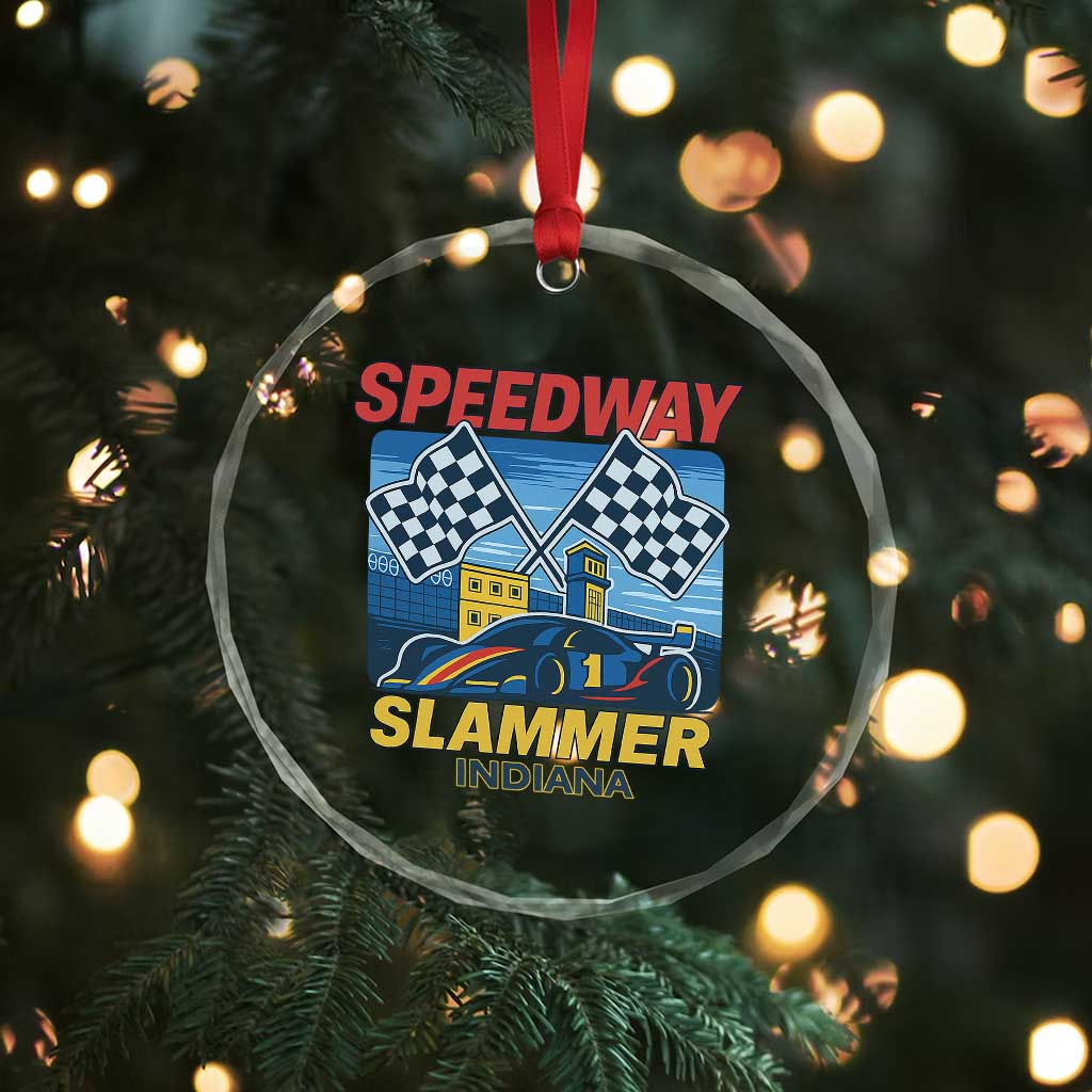 Speedway Slammer 2025 Crystal Glass Ornament Indiana Alcatraz Vintage Racing Graphic TS02 Print Your Wear