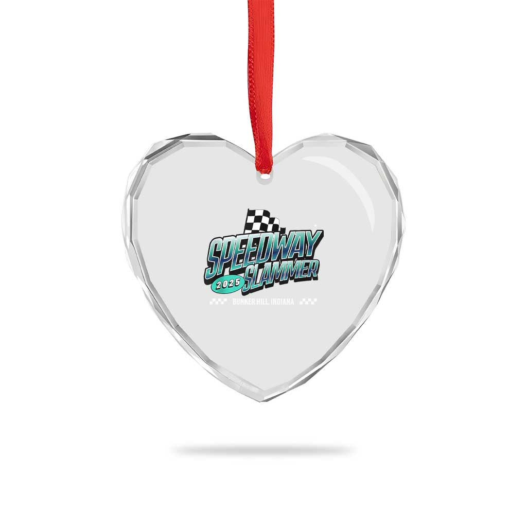 Speedway Slammer 2025 Heart Crystal Glass Ornament Bunker Hill Indiana TS02 Print Your Wear