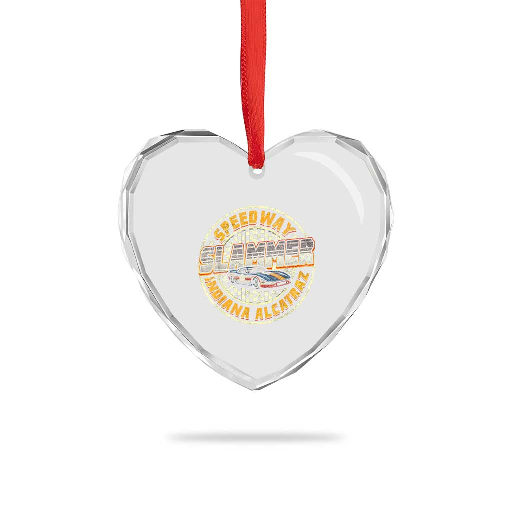 Speedway Slammer 2025 Heart Crystal Glass Ornament Indiana Alcatraz Retro Vintage Racing Graphic TS02 Print Your Wear
