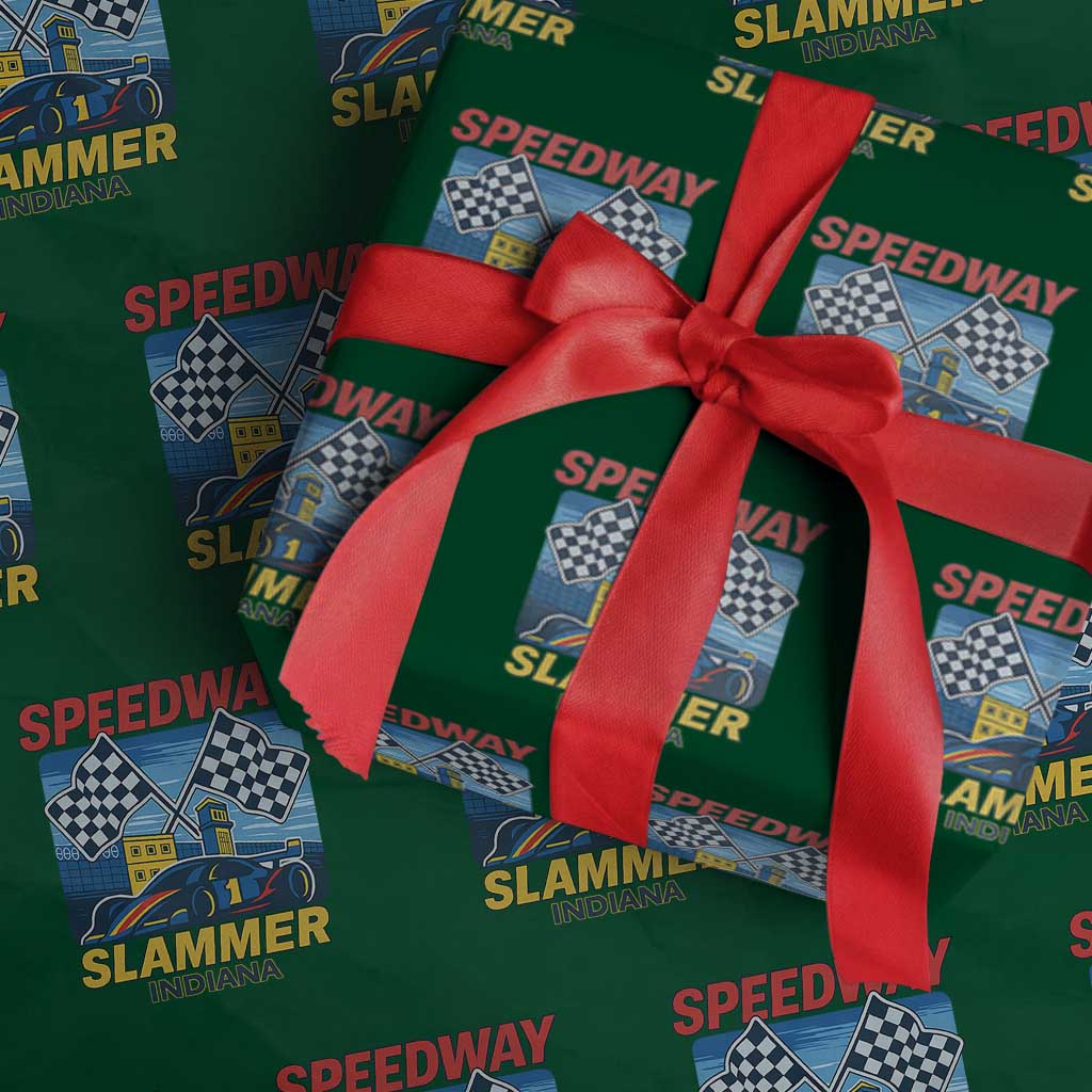 Speedway Slammer 2025 Wrapping Paper Roll Indiana Alcatraz Vintage Racing Graphic TS02 Green Print Your Wear