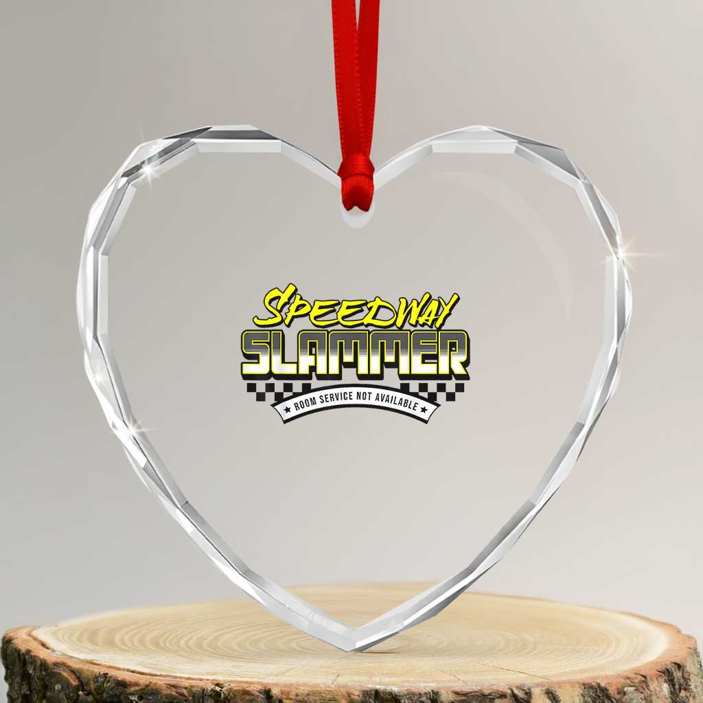 Speedway Slammer Indiana 2025 Heart Crystal Glass Ornament TS02 Transparent Glass 3'' Heart Print Your Wear